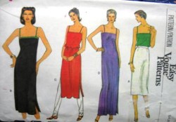 7344 VOGUE  STRAPPY CAMISOLE, TUNIC TOP,  DRESS PATTERN 12 or 10